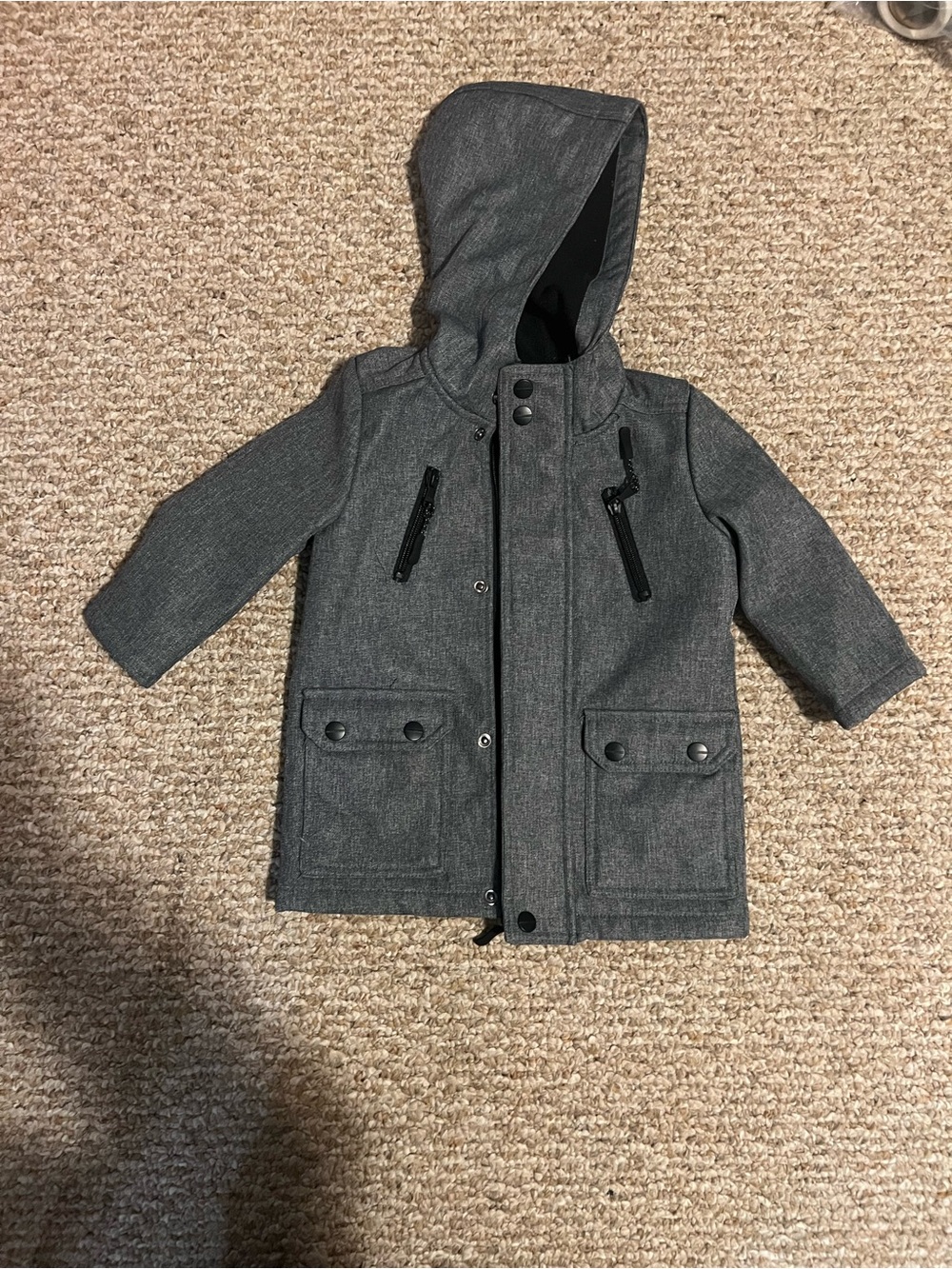 Urban Republic Hooded Toddler Raincoat in Charcoal Gray